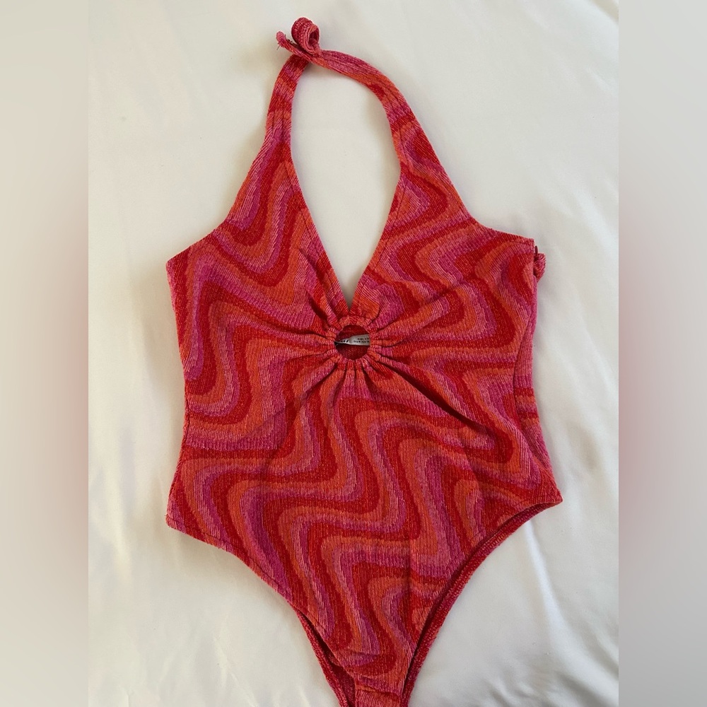 ZARA colorful halter bodysuit